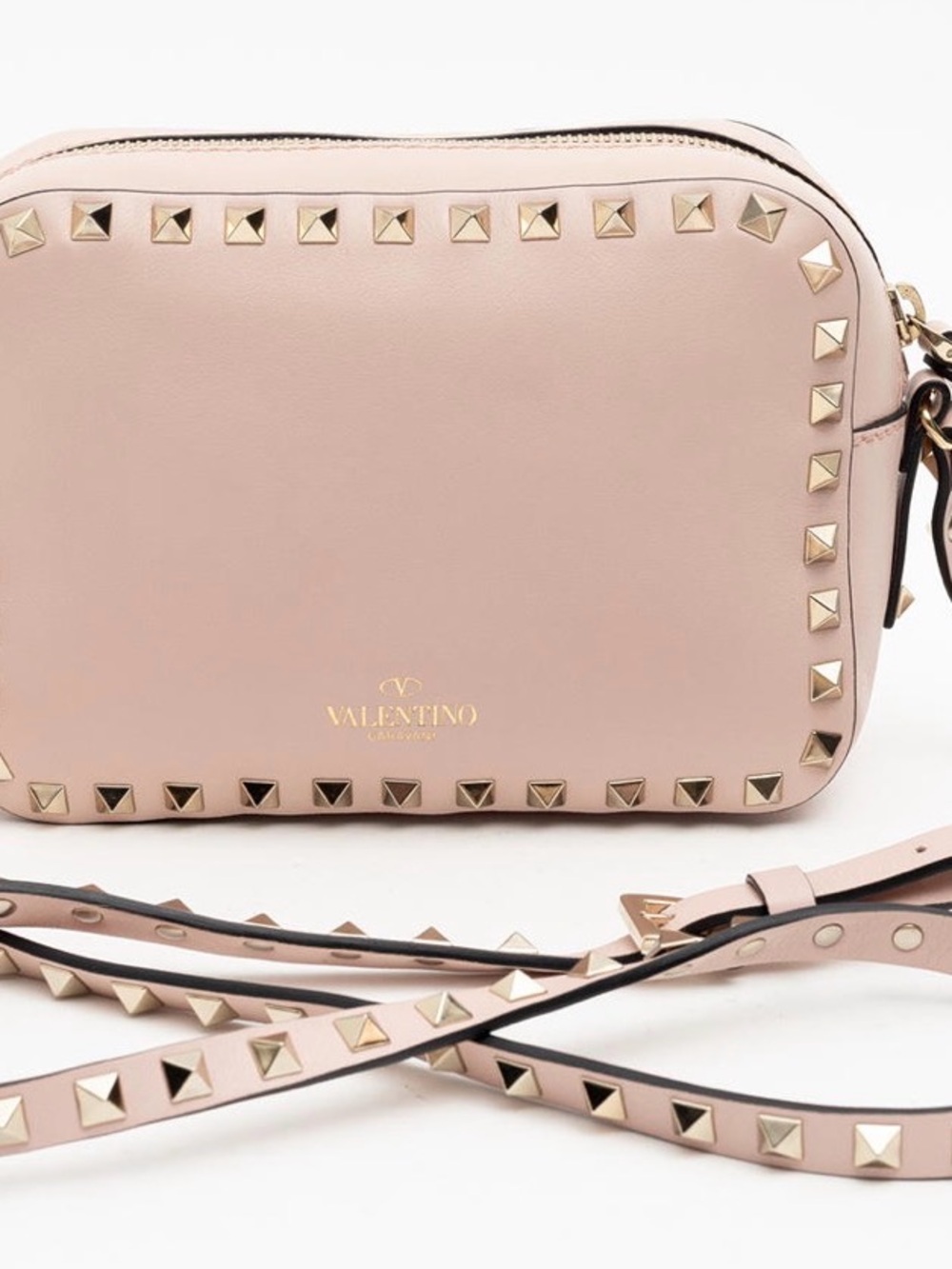 Valentino Garavani Blush Pink Rockstud Leather Crossbody